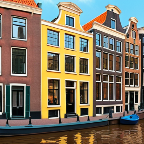 Home 11 ** "A surreal Amsterdam canal house in the style of Van Gogh"
**